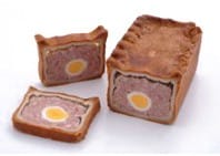 A sliced gala pie